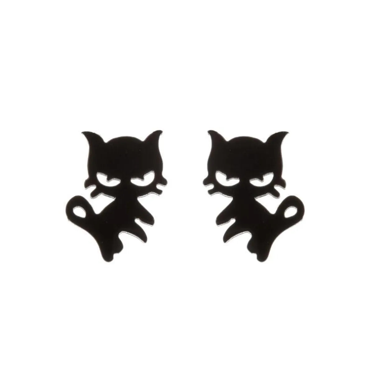 Women'S Simple Style Dog Cat Stainless Steel No Inlaid Ear Studs Plating Stainless Steel Earrings