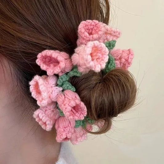 Women'S Simple Style Floral Cord Handmade Hair Tie