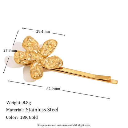 Women'S Simple Style Flower 304 Stainless Steel Hair Clip