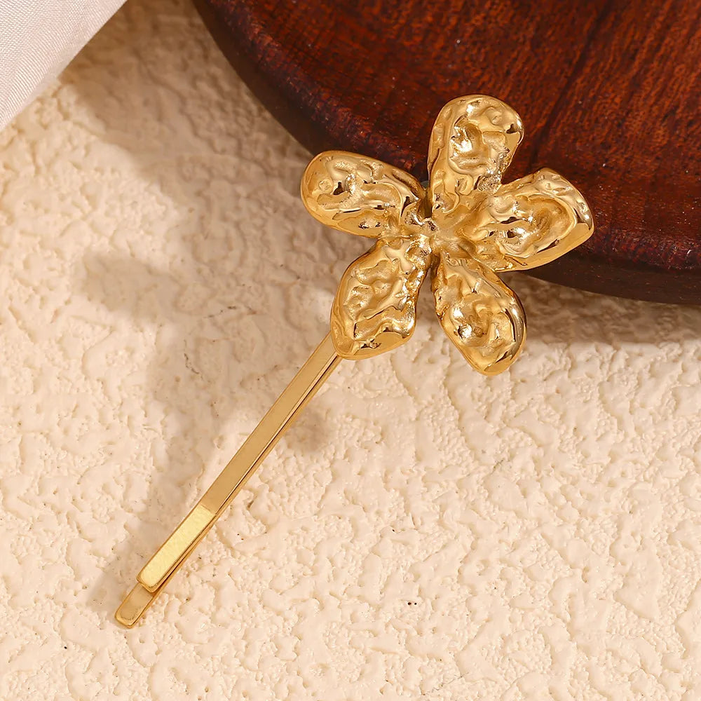 Women'S Simple Style Flower 304 Stainless Steel Hair Clip