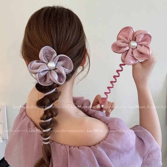 Women'S Simple Style Flower Cloth Hair Tie