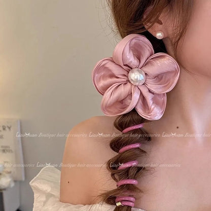 Women'S Simple Style Flower Cloth Hair Tie