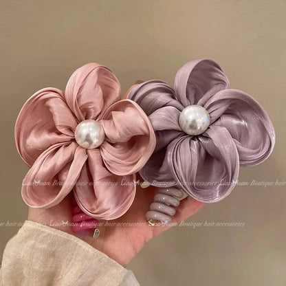 Women'S Simple Style Flower Cloth Hair Tie