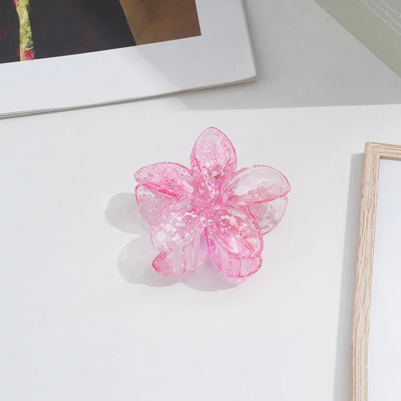 Women'S Simple Style Flower Plastic Resin Stoving Varnish Hair Claws