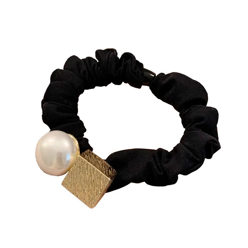 Women'S Simple Style Geometric Artificial Pearl Cloth Hair Tie