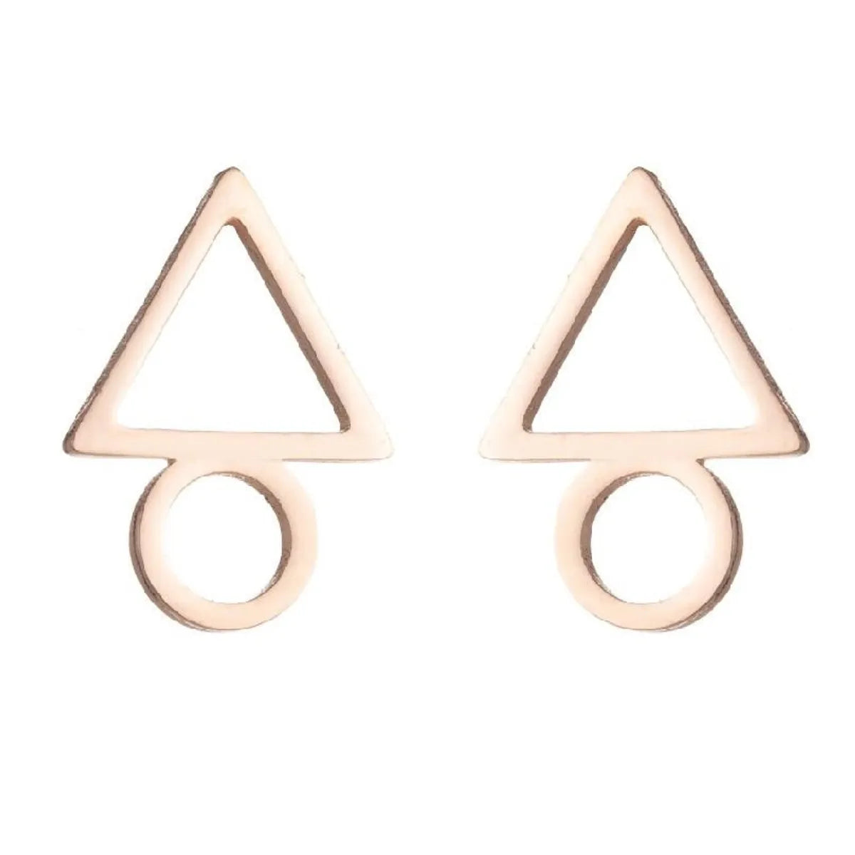 Women'S Simple Style Geometric Heart Stainless Steel No Inlaid Ear Studs Stainless Steel Earrings