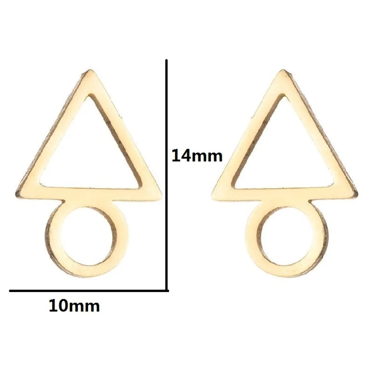 Women'S Simple Style Geometric Heart Stainless Steel No Inlaid Ear Studs Stainless Steel Earrings