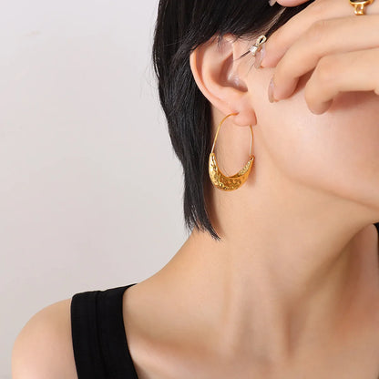 Simple Style Geometric Plating 304 Stainless Steel No Inlaid 18K Gold Plated Earrings