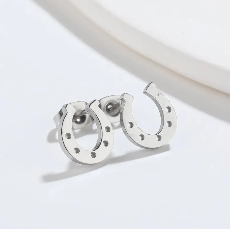 Simple Style Geometric 304 Stainless Steel No Inlaid 18K Gold Plated Ear Studs