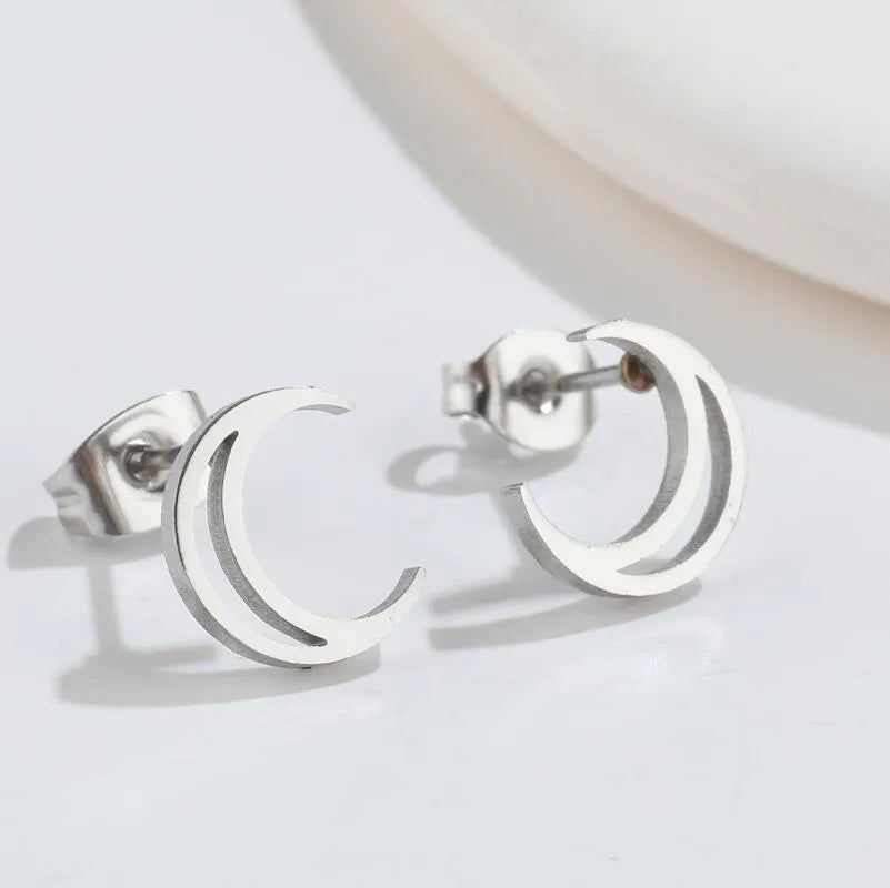 Simple Style Geometric 304 Stainless Steel No Inlaid 18K Gold Plated Ear Studs