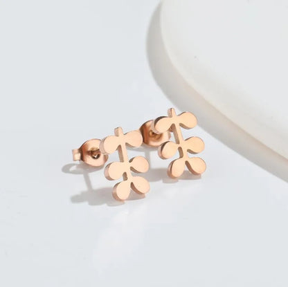 Simple Style Geometric 304 Stainless Steel No Inlaid 18K Gold Plated Ear Studs