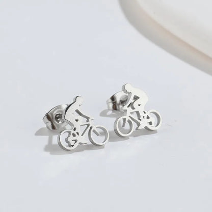 Simple Style Geometric 304 Stainless Steel No Inlaid 18K Gold Plated Ear Studs