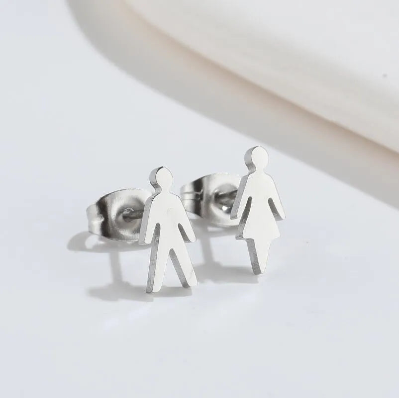 Simple Style Geometric 304 Stainless Steel No Inlaid 18K Gold Plated Ear Studs