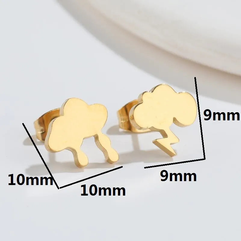 Simple Style Geometric 304 Stainless Steel No Inlaid 18K Gold Plated Ear Studs