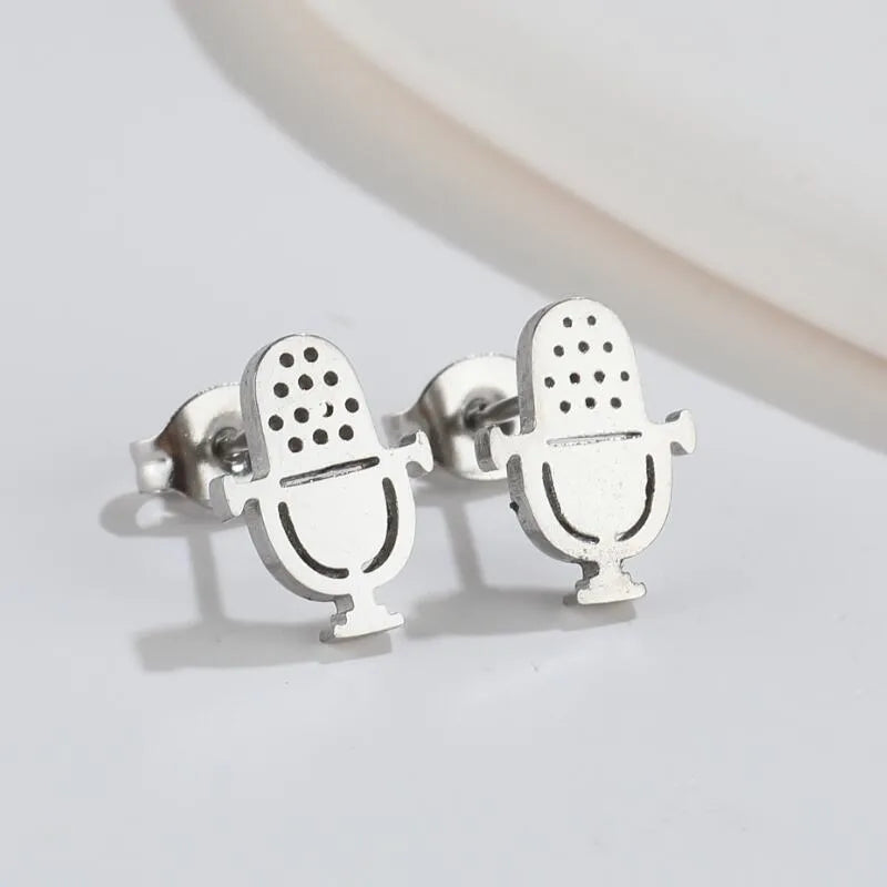 Simple Style Geometric 304 Stainless Steel No Inlaid 18K Gold Plated Ear Studs