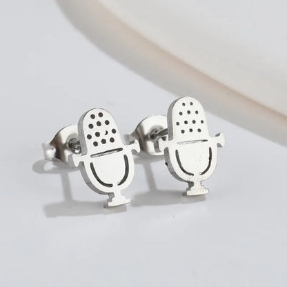 Simple Style Geometric 304 Stainless Steel No Inlaid 18K Gold Plated Ear Studs