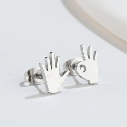 Simple Style Geometric 304 Stainless Steel No Inlaid 18K Gold Plated Ear Studs