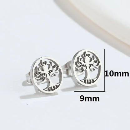 Simple Style Geometric 304 Stainless Steel No Inlaid 18K Gold Plated Ear Studs