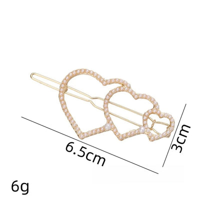 Women'S Simple Style Heart Shape Alloy Plating Artificial Pearls Hair Clip