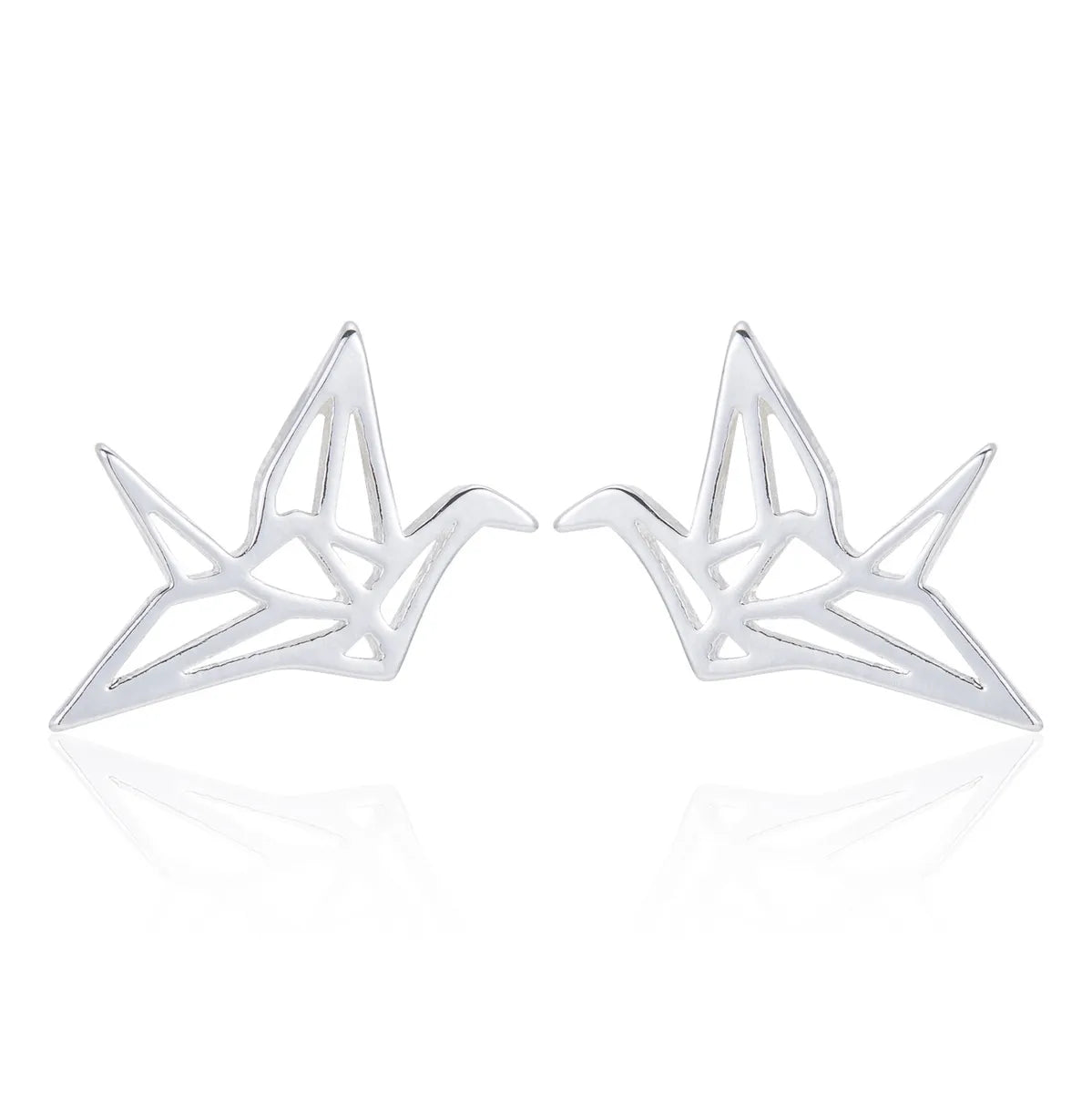 Simple Style Korean Style Paper Crane 304 Stainless Steel No Inlaid 18K Gold Plated Earrings Ear Studs