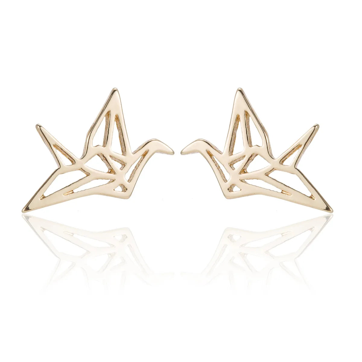 Simple Style Korean Style Paper Crane 304 Stainless Steel No Inlaid 18K Gold Plated Earrings Ear Studs