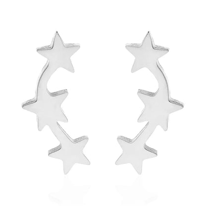 Simple Style Korean Style Star 304 Stainless Steel No Inlaid 18K Gold Plated Ear Studs