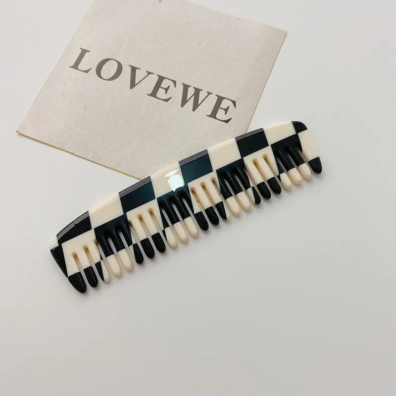 Women'S Simple Style Lattice Acetic Acid Sheets Handmade Hair Clip Hair Combs Hair Claws