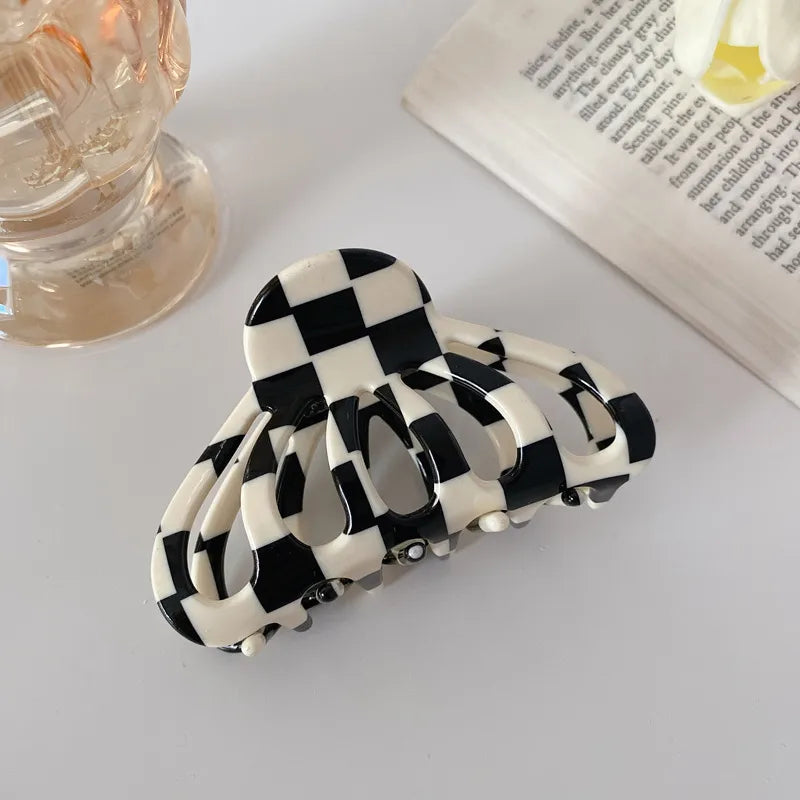 Women'S Simple Style Lattice Acetic Acid Sheets Handmade Hair Clip Hair Combs Hair Claws