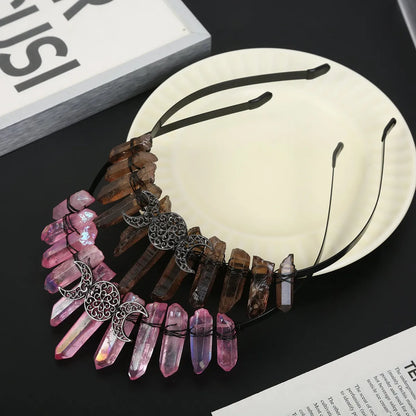 Women'S Simple Style Moon Natural Crystal Plating Hair Band