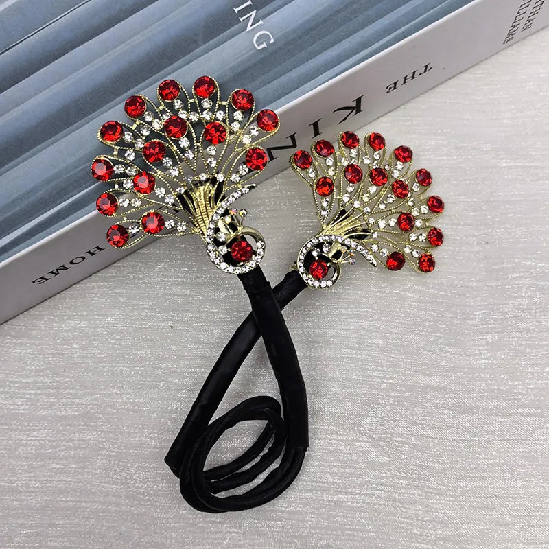 Women'S Simple Style Peacock Feather Flower Alloy Plating Inlay Rhinestones Hair Band