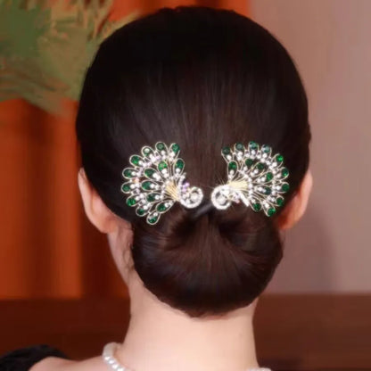 Women'S Simple Style Peacock Feather Flower Alloy Plating Inlay Rhinestones Hair Band