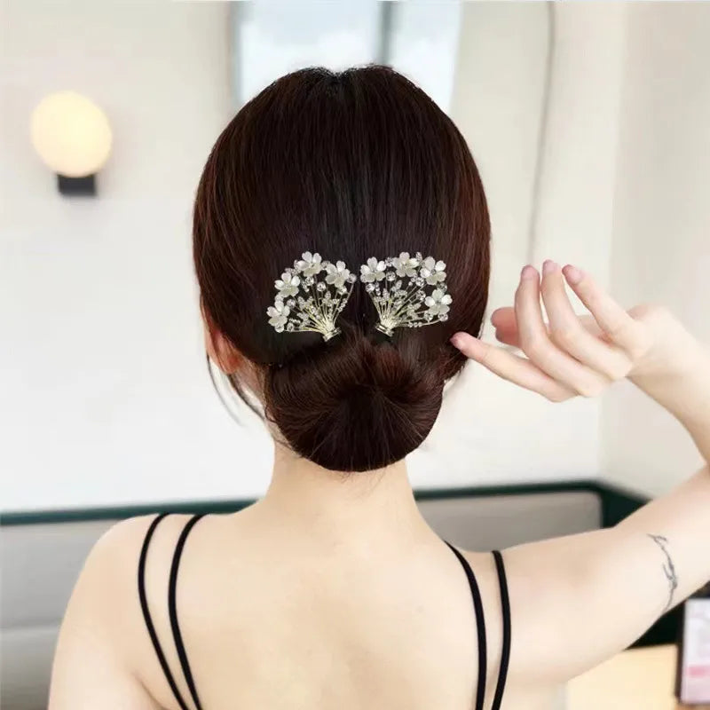 Women'S Simple Style Peacock Feather Flower Alloy Plating Inlay Rhinestones Hair Band