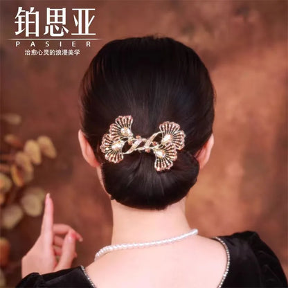 Women'S Simple Style Peacock Feather Flower Alloy Plating Inlay Rhinestones Hair Band