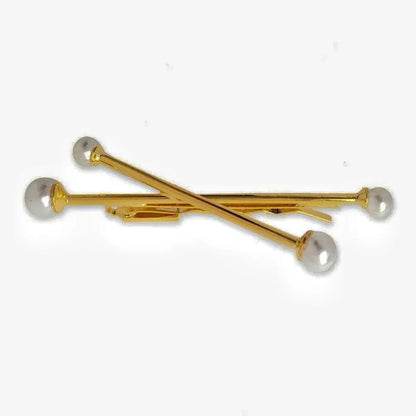 Women'S Simple Style Pearl Copper Criss Cross Plating Hair Clip