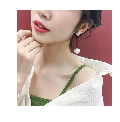 Women's Simple Style Pearl Imitation Pearl Earrings Inlaid Pearls Artificial Pearl Earrings