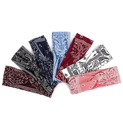 Women'S Simple Style Plaid Cloth Cotton Printing Hair Band