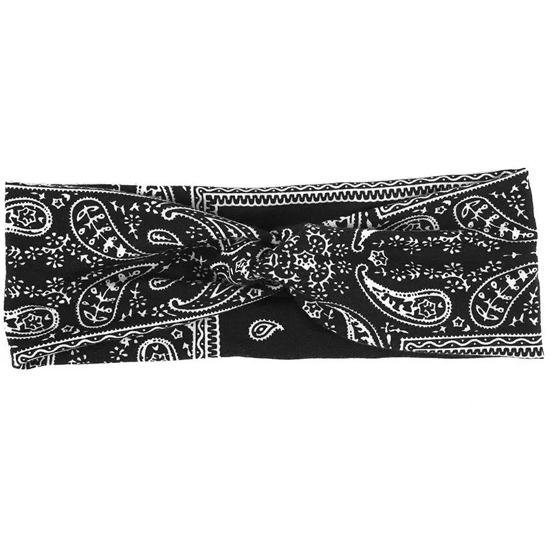 Women'S Simple Style Plaid Cloth Cotton Printing Hair Band