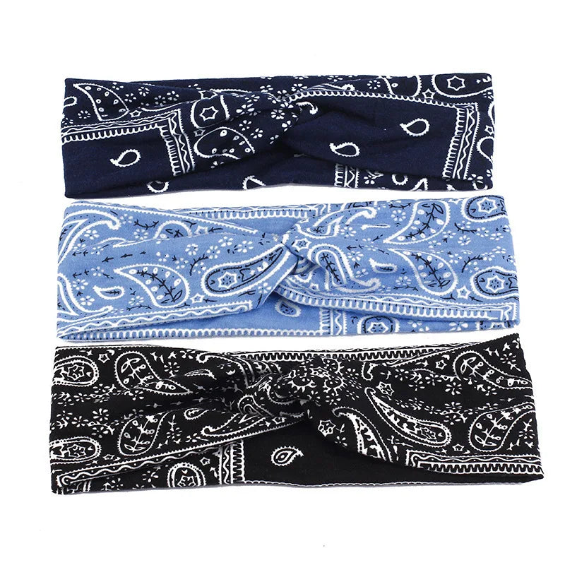 Women'S Simple Style Plaid Cloth Cotton Printing Hair Band