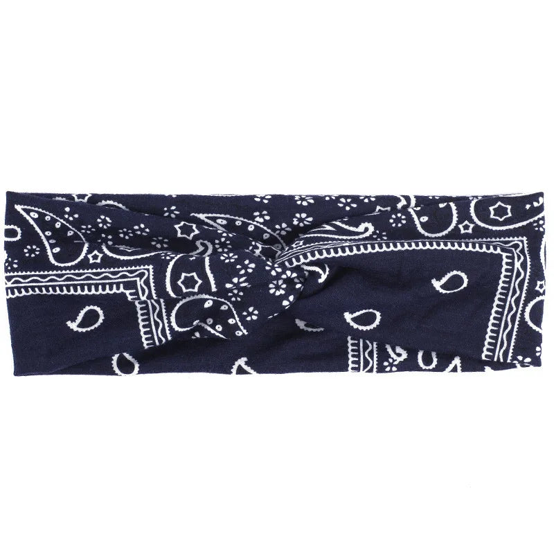 Women'S Simple Style Plaid Cloth Cotton Printing Hair Band