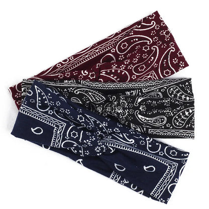 Women'S Simple Style Plaid Cloth Cotton Printing Hair Band