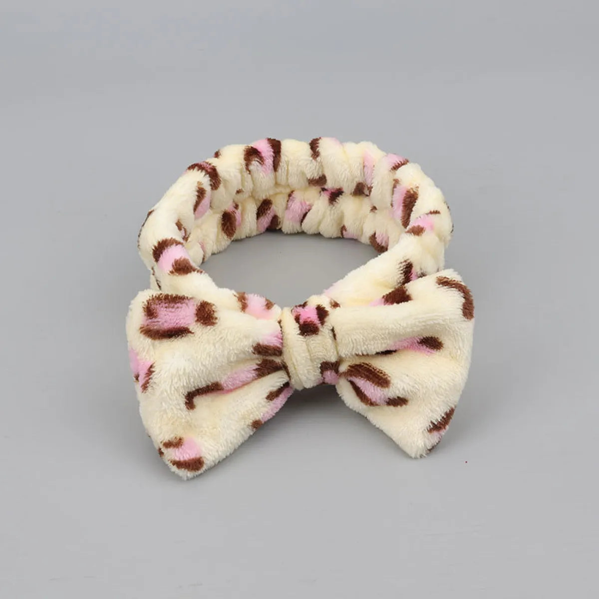 Women'S Simple Style Polka Dots Bow Knot Cloth Coral Fleece Hair Band