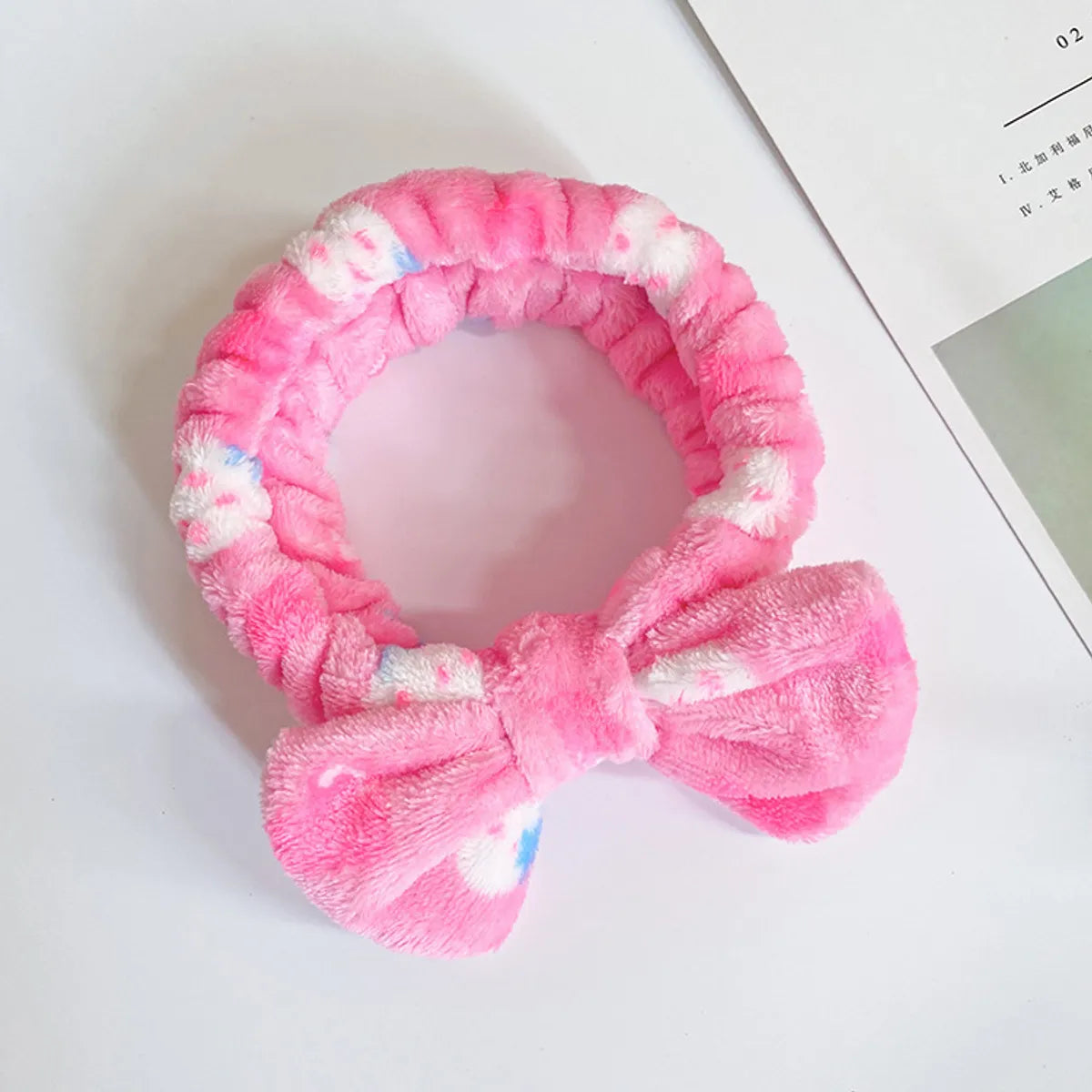 Women'S Simple Style Polka Dots Bow Knot Cloth Coral Fleece Hair Band