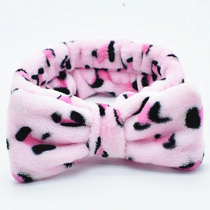 Women'S Simple Style Polka Dots Bow Knot Cloth Coral Fleece Hair Band