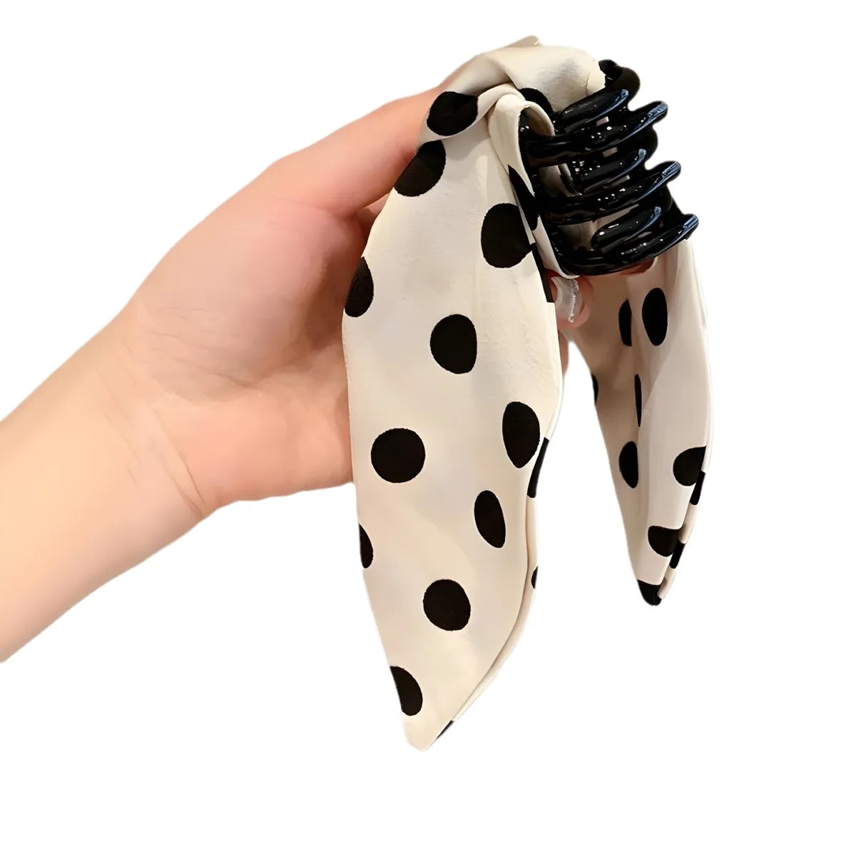 Women'S Simple Style Polka Dots Bow Knot Satin Hair Claws