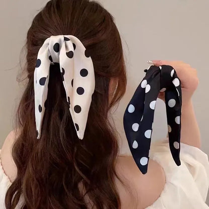 Women'S Simple Style Polka Dots Bow Knot Satin Hair Claws