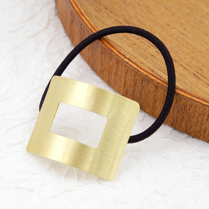 Women'S Simple Style Semicircle Rectangle Alloy Hair Tie