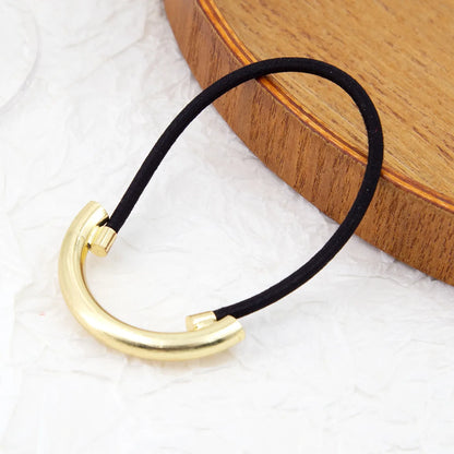 Women'S Simple Style Semicircle Rectangle Alloy Hair Tie