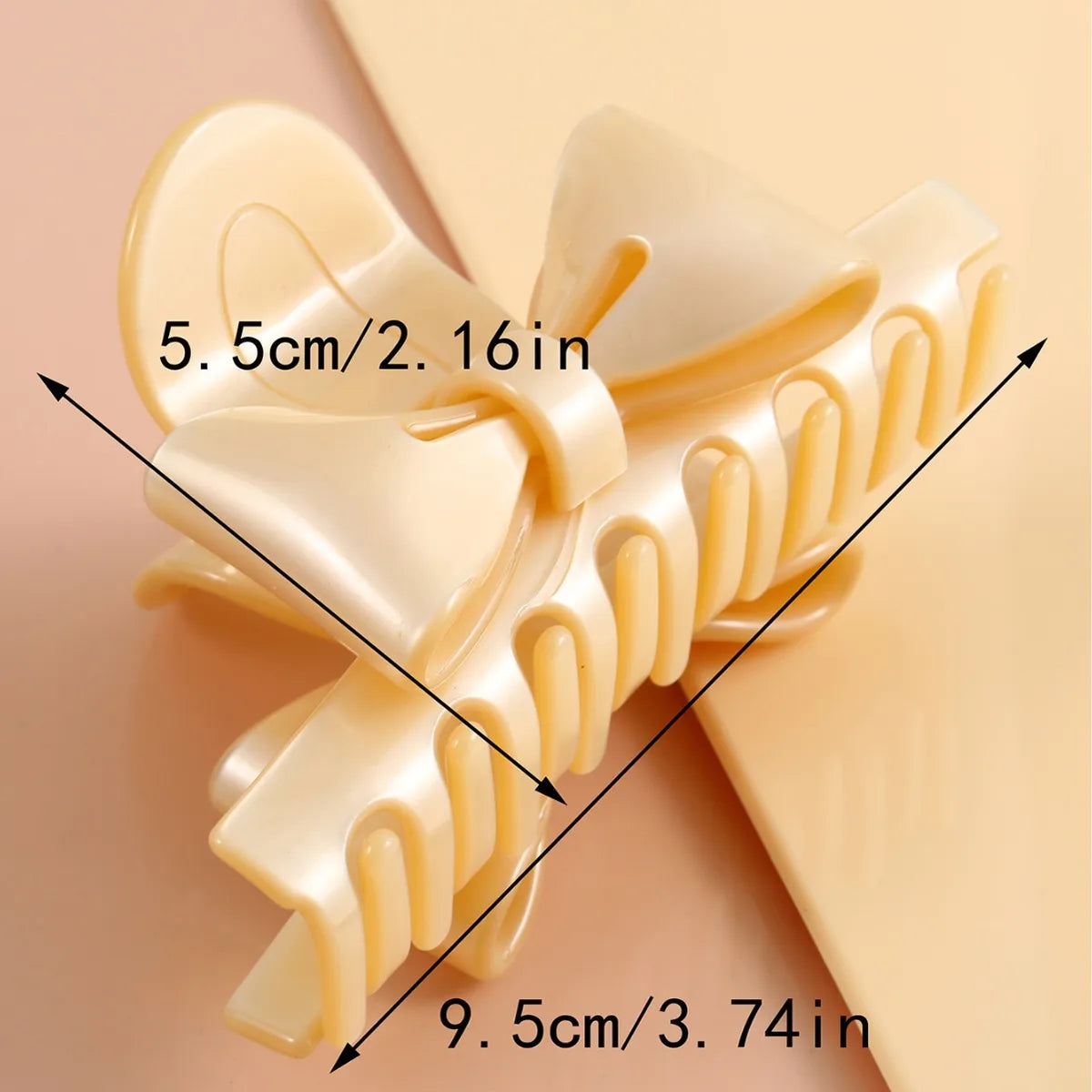 Women'S Simple Style Solid Color Acetic Acid Sheets Bowknot Hair Claws