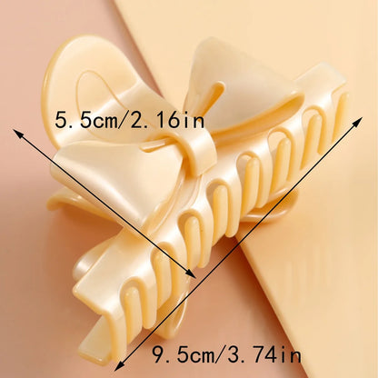 Women'S Simple Style Solid Color Acetic Acid Sheets Bowknot Hair Claws