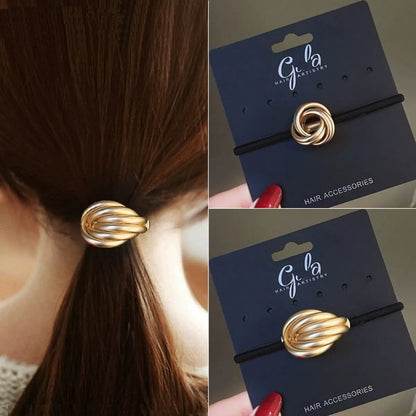 Women'S Simple Style Solid Color Alloy Hair Tie